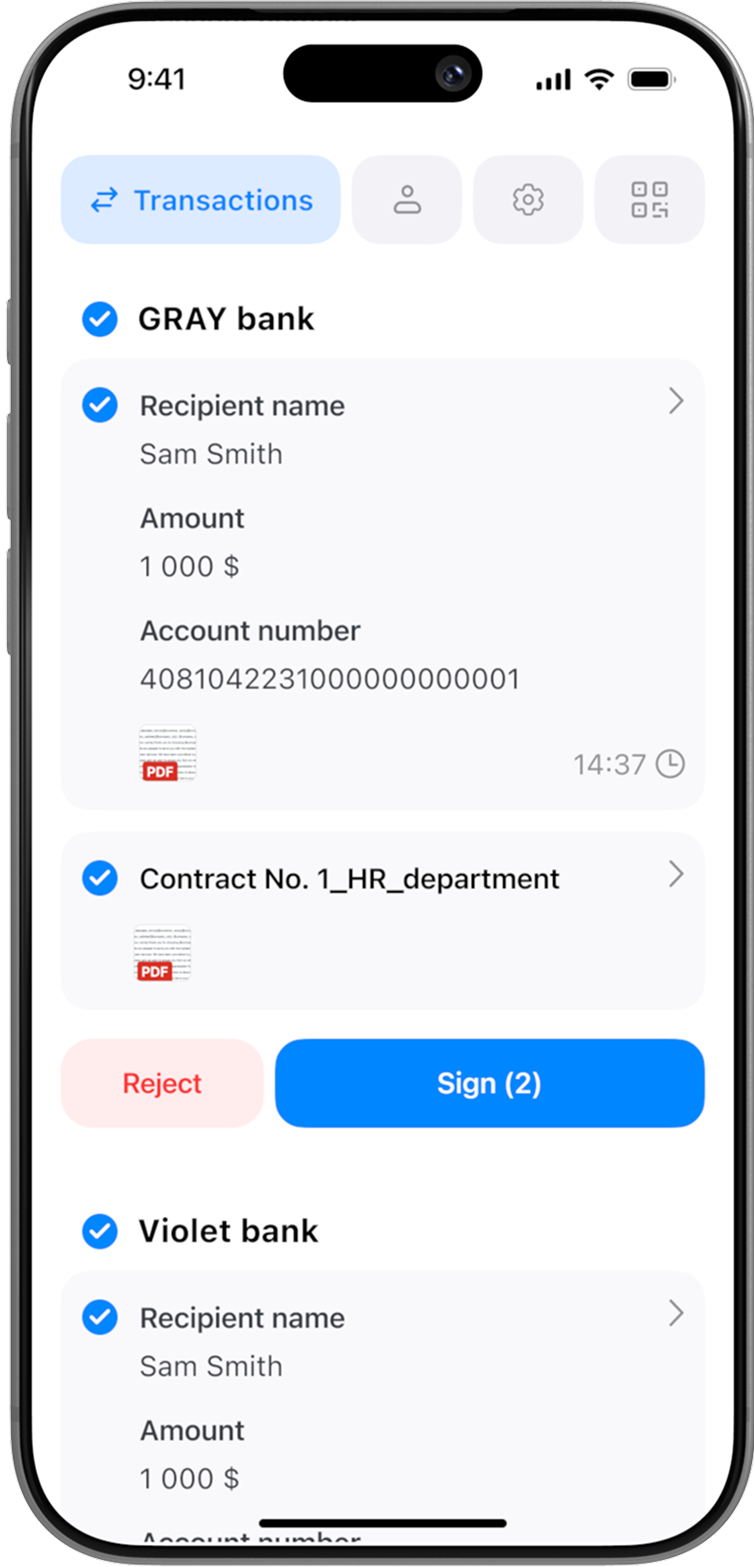 Transaction flow screen 2