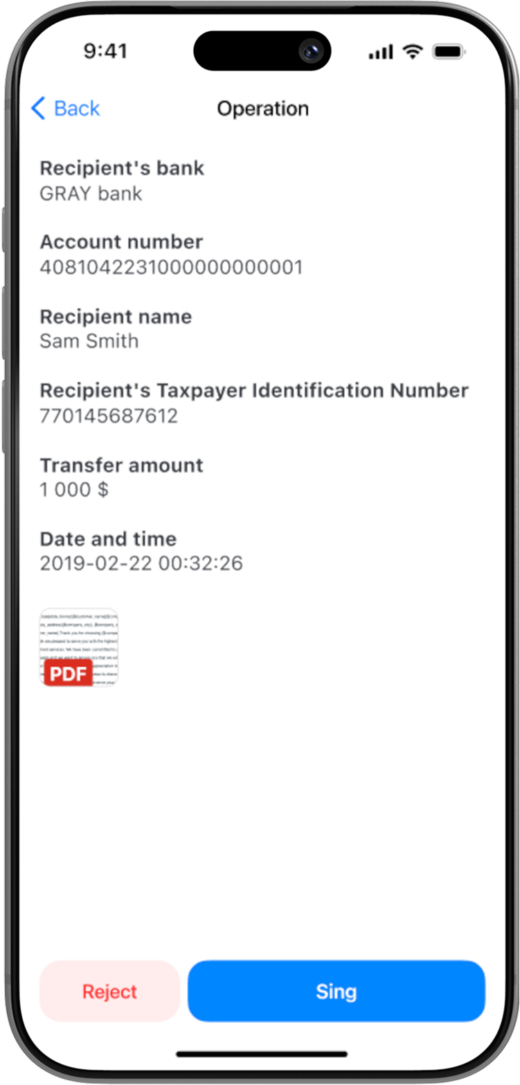 Transaction flow screen 3